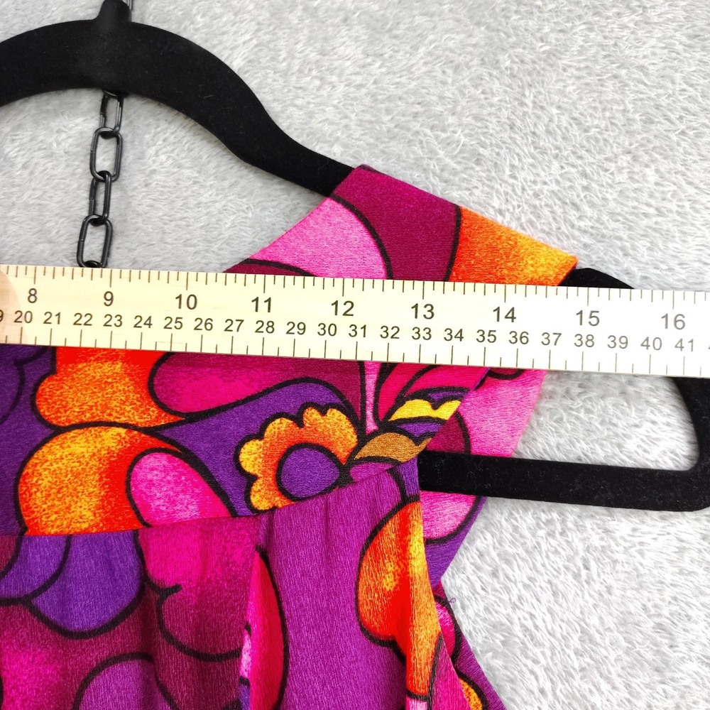 Hale Aloha Vintage Hawaiian Bark Cloth Day Glow Maxi Dress size XS-small - Picture 5 of 11